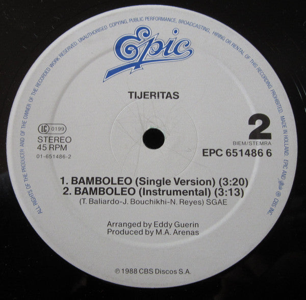 Tijeritas : Bamboleo (12", Maxi)