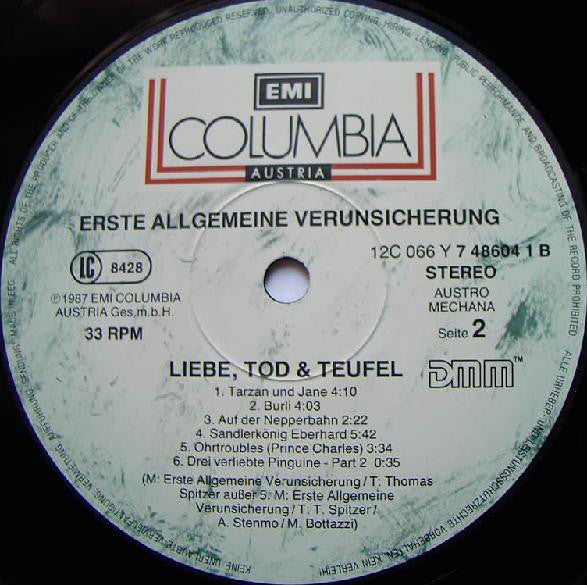 EAV (Erste Allgemeine Verunsicherung) : Liebe, Tod & Teufel (Teil 1) (LP, Album)