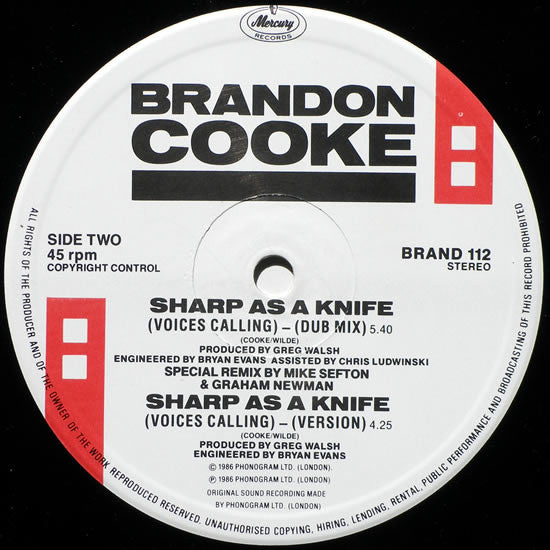 Brandon Cooke : Sharp As A Knife (Voices Calling) (12")