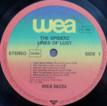 The Spiderz : Lines Of Lust (LP, Album)
