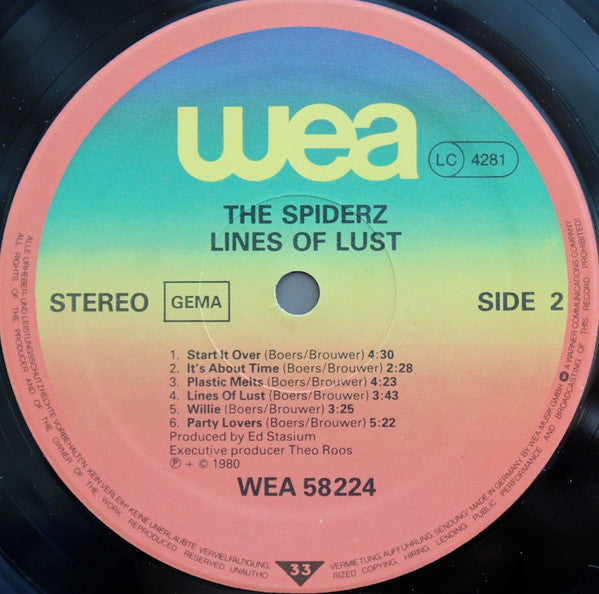 The Spiderz : Lines Of Lust (LP, Album)