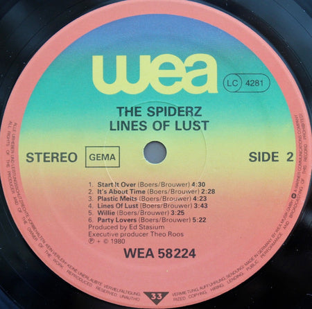 The Spiderz : Lines Of Lust (LP, Album)