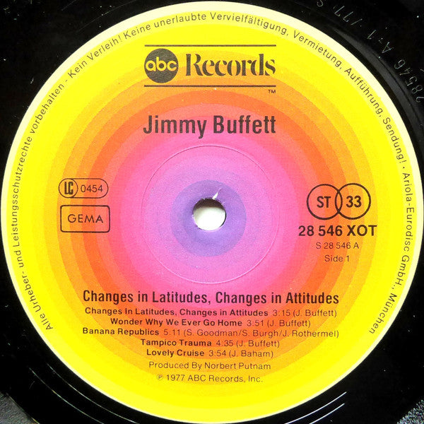 Jimmy Buffett : Changes In Latitudes Changes In Attitudes (LP, Album)