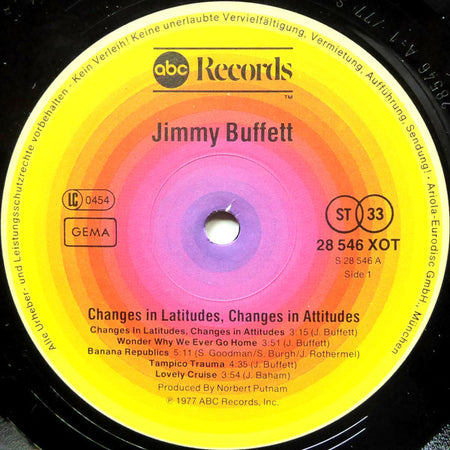 Jimmy Buffett : Changes In Latitudes Changes In Attitudes (LP, Album)
