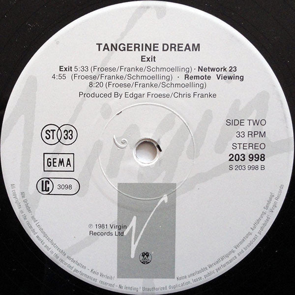 Tangerine Dream : Exit (LP, Album, RE)