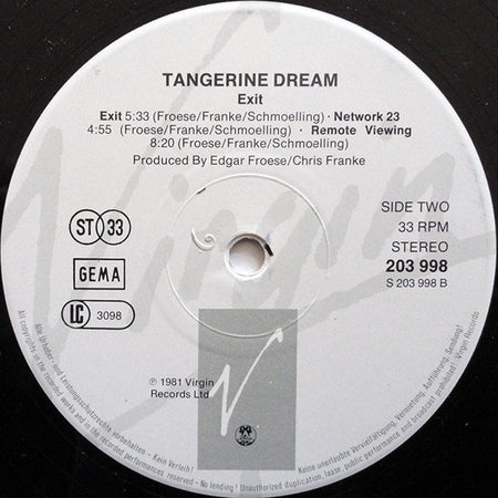 Tangerine Dream : Exit (LP, Album, RE)