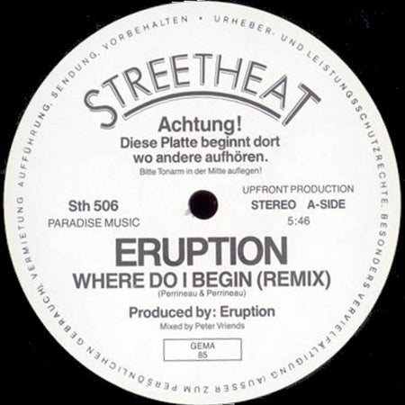 Eruption (4) : Where Do I Begin (12", Rev)