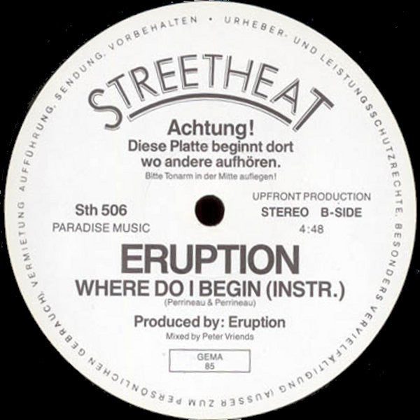 Eruption (4) : Where Do I Begin (12", Rev)