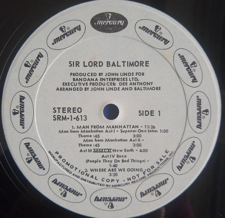 Sir Lord Baltimore : Sir Lord Baltimore (LP, Album, Promo, Uni)
