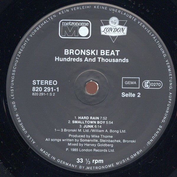 Bronski Beat : Hundreds & Thousands (LP, Album)