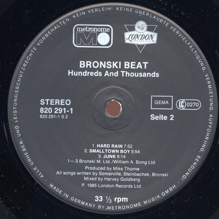Bronski Beat : Hundreds & Thousands (LP, Album)
