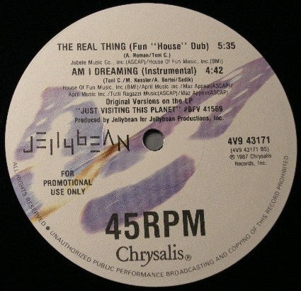 John "Jellybean" Benitez Featuring Steven Dante : The Real Thing (12", Promo)