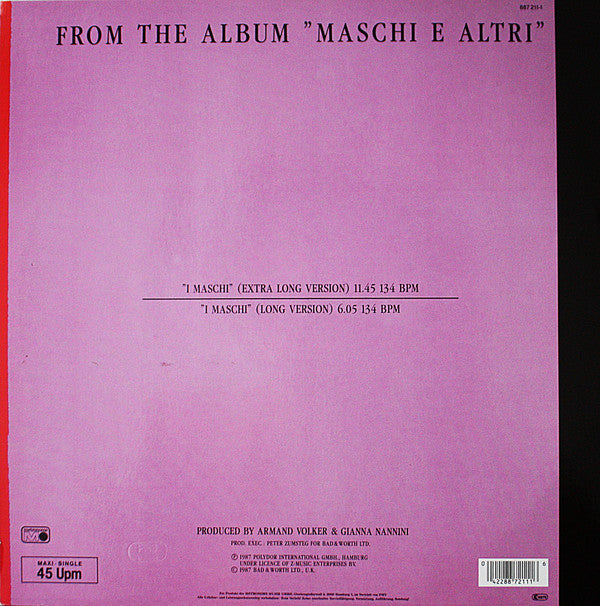 Gianna Nannini : I Maschi (12", Maxi)