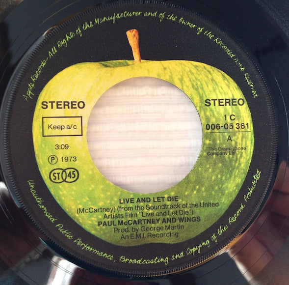 Wings (2) : Live And Let Die / I Lie Around (7", Single)