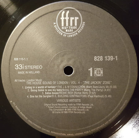 Various : The House Sound Of London - Vol. IV "The Jackin' Zone" (2xLP, Comp)
