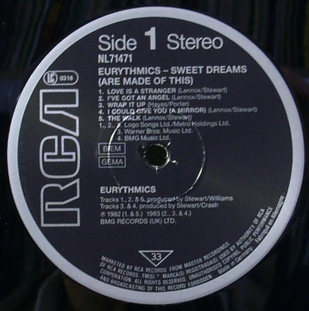 Eurythmics : Sweet Dreams (Are Made Of This) (LP, Album, RP)