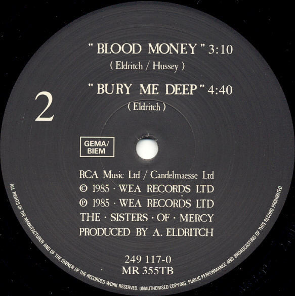The Sisters Of Mercy : No Time To Cry (12", Thi)