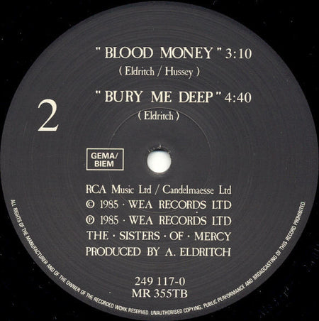 The Sisters Of Mercy : No Time To Cry (12", Thi)