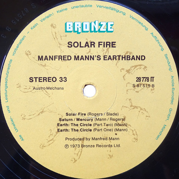 Manfred Mann's Earth Band : Solar Fire (LP, Album, RE, Gat)