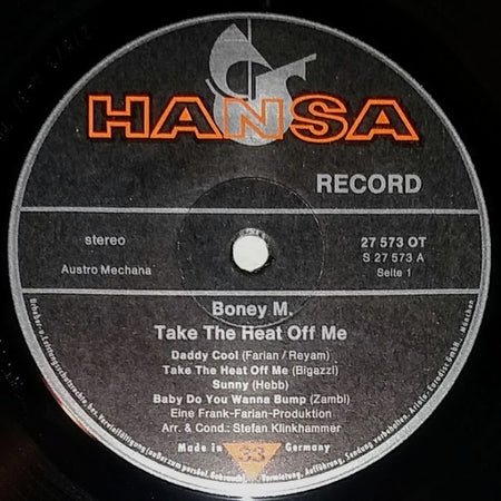 Boney M. : Take The Heat Off Me (LP, Album)