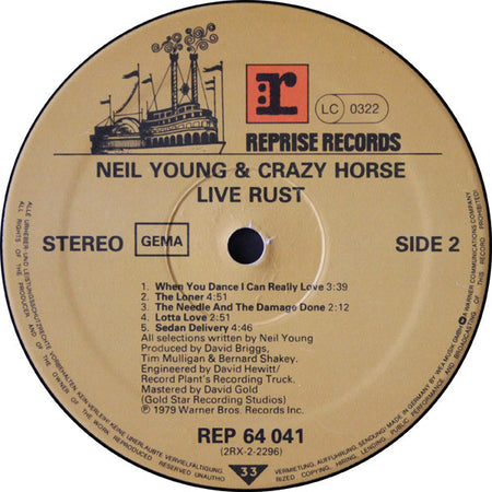 Neil Young & Crazy Horse : Live Rust (2xLP, Album, RP, Gat)