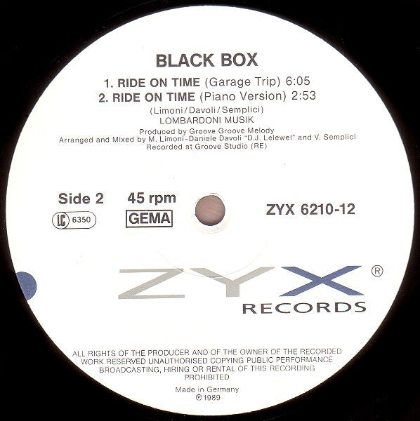 Black Box : Ride On Time (12", Maxi)