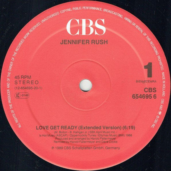 Jennifer Rush : Love Get Ready (12")