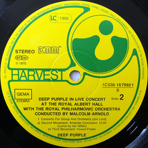 Deep Purple, Royal Philharmonic Orchestra Conducted by Malcolm Arnold : Concerto For Group And Orchestra (LP, Album, RE, RM)