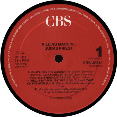 Judas Priest : Killing Machine (LP, Album, RE)