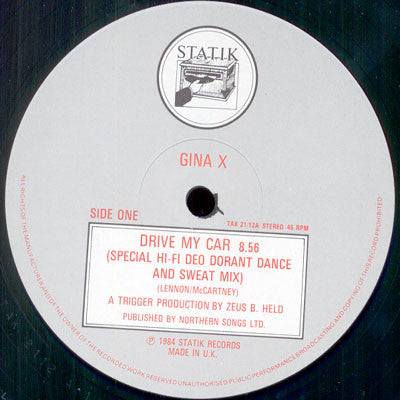 Gina X : Drive My Car (12", Single)