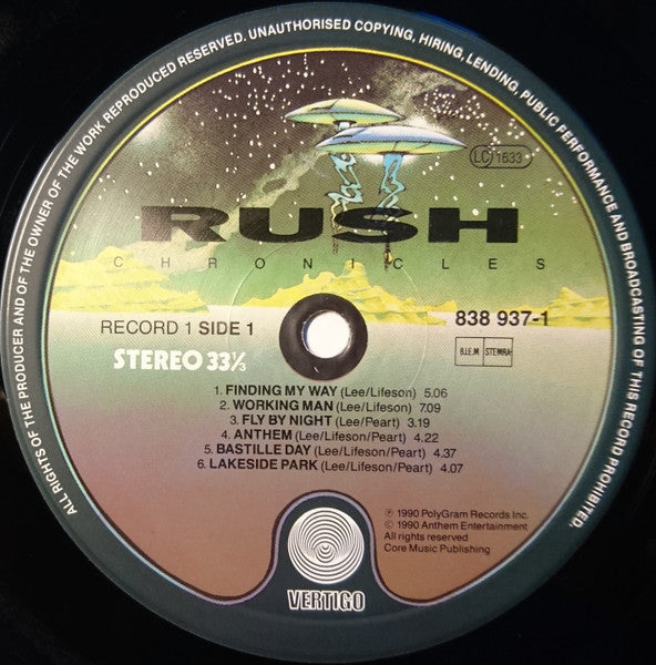 Rush : Chronicles (3xLP, Comp)
