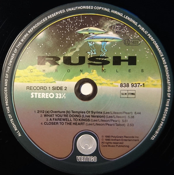 Rush : Chronicles (3xLP, Comp)