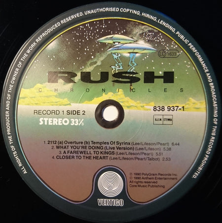 Rush : Chronicles (3xLP, Comp)