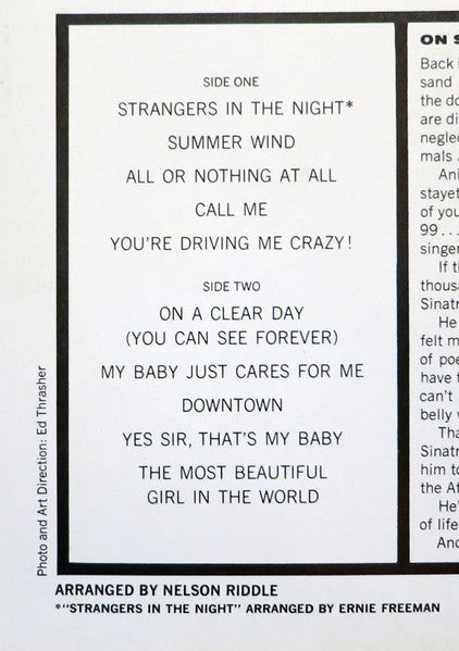 Frank Sinatra : Strangers In The Night (LP, Album, RP)