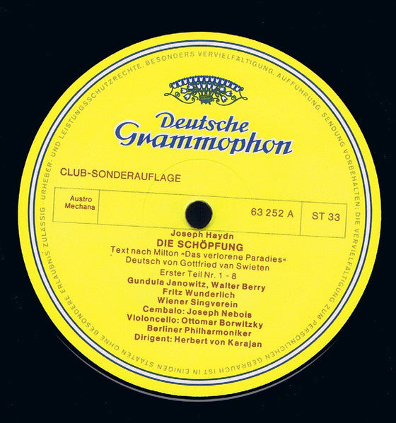 Joseph Haydn – Berliner Philharmoniker, Herbert von Karajan : Die Schöpfung (2xLP, Club, S/Edition + Box)