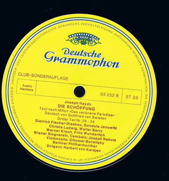 Joseph Haydn – Berliner Philharmoniker, Herbert von Karajan : Die Schöpfung (2xLP, Club, S/Edition + Box)