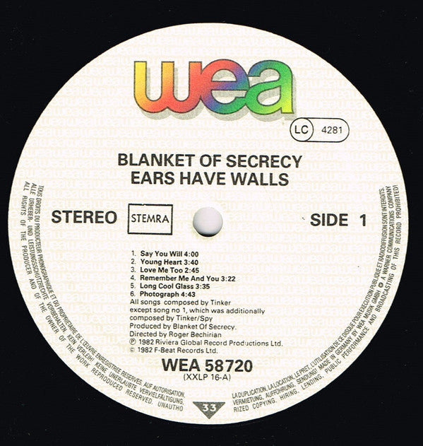 Blanket Of Secrecy : Ears Have Walls (LP, Album)