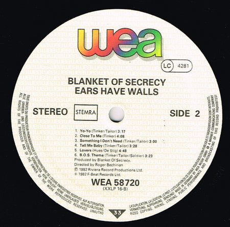 Blanket Of Secrecy : Ears Have Walls (LP, Album)