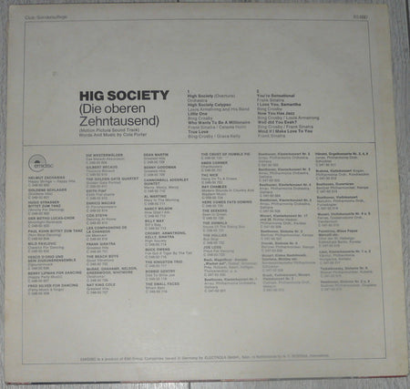 Various : High Society (Die Oberen Zehntausend) (Motion Picture Soundtrack) (LP, Club, RE)