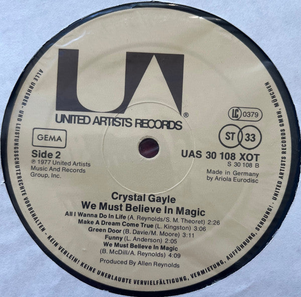 Crystal Gayle : We Must Believe In Magic (LP, Album)