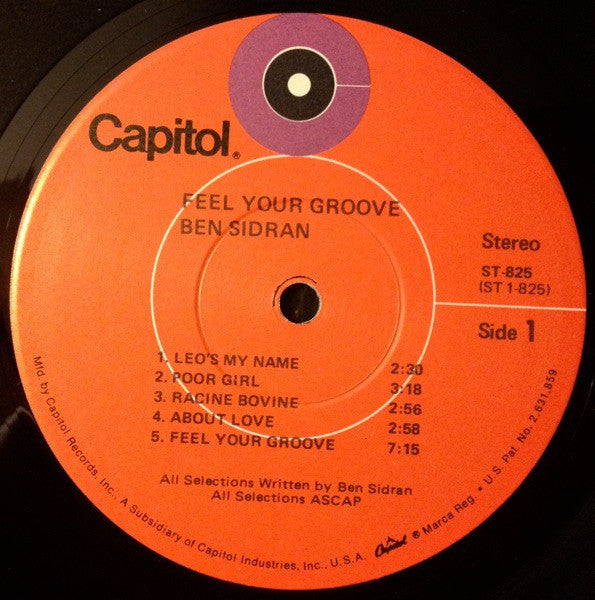 Ben Sidran : Feel Your Groove (LP, Album)