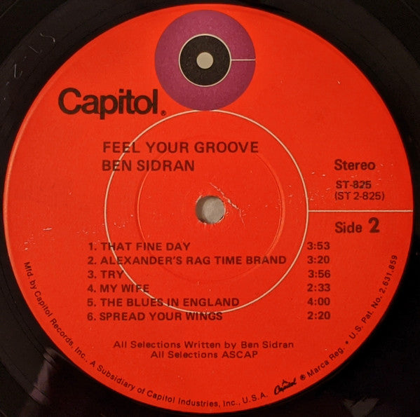 Ben Sidran : Feel Your Groove (LP, Album)