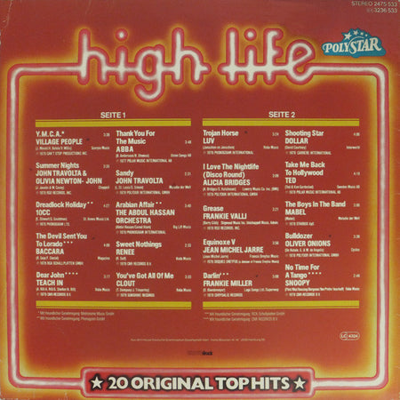 Various : High Life - 20 Original Top Hits (LP, Comp)