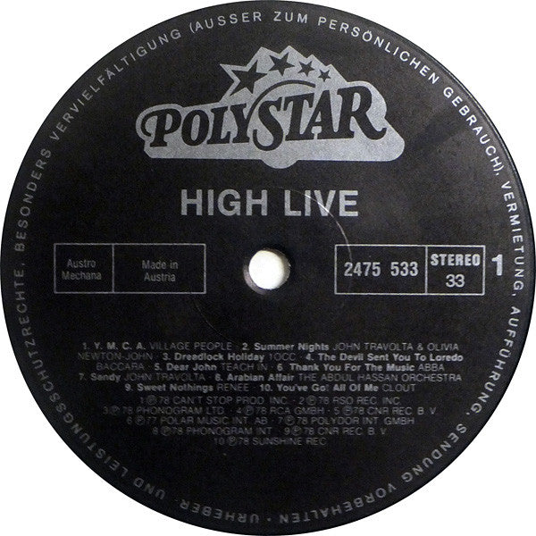 Various : High Life - 20 Original Top Hits (LP, Comp)