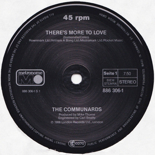 The Communards : There's More To Love (12", Maxi)