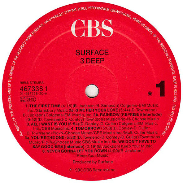 Surface : 3 Deep (LP, Album)