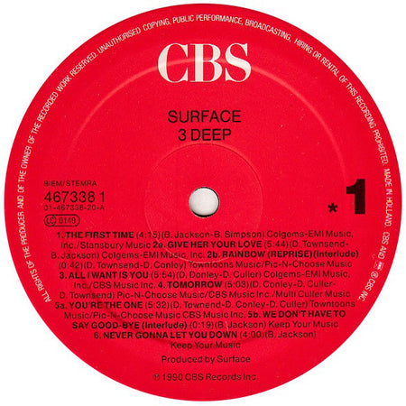 Surface : 3 Deep (LP, Album)