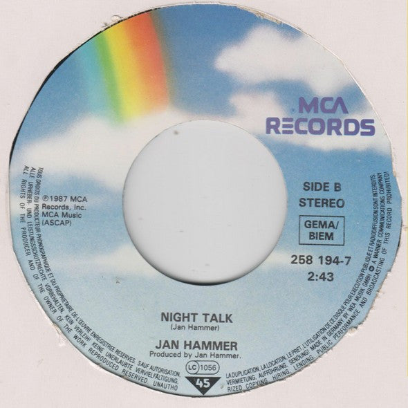 Jan Hammer : Forever Tonight (7", Single)