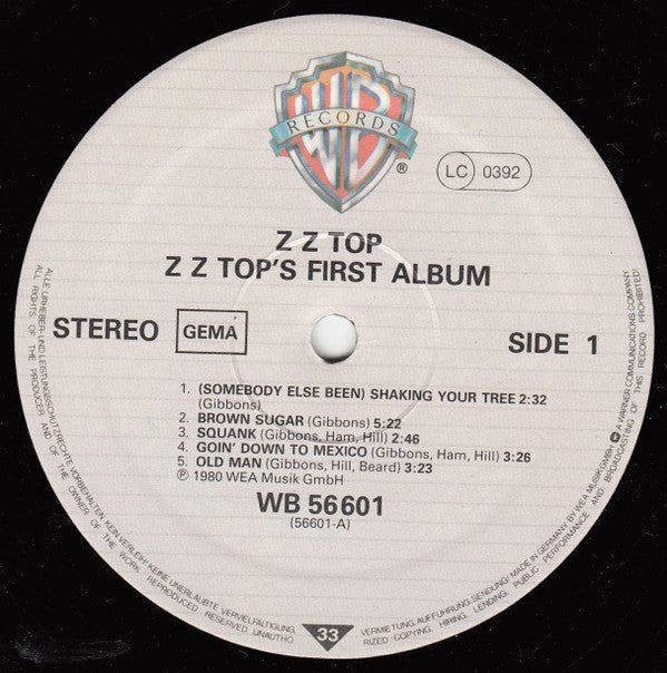 ZZ Top : First Album (LP, Album, RE)