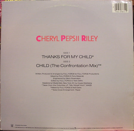 Cheryl Pepsii Riley : Thanks For My Child (12", Single)